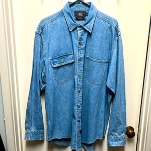Ralph Lauren RRL Blue Denim Long Sleeve Shirt XL